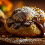 mini pan de muerto relleno estilo gourmet con relleno de chocolate y azúcar glas