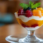 postres gourmet con gelatina en copa elegante