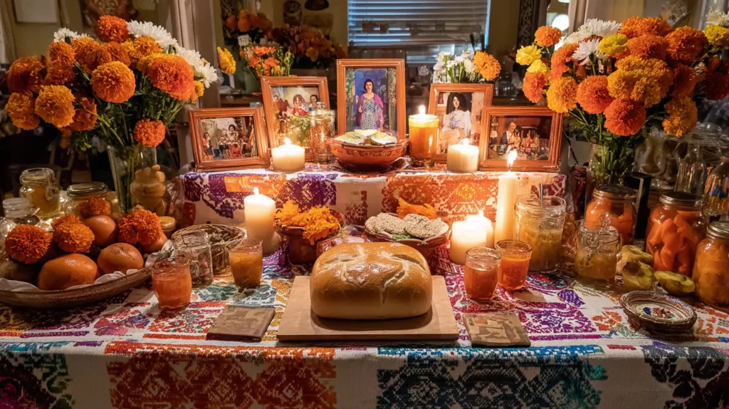 altar con pan de muerto relleno edición 2025