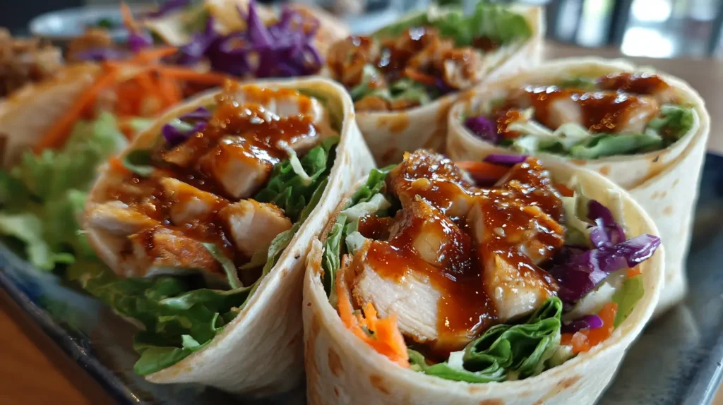Ensaladas y wraps con salsa de jengibre picante