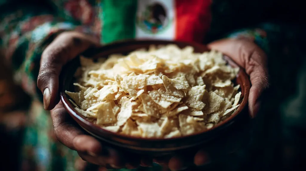 Orgullo cultural mexicano con tortilla flakes