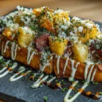 salchipapa gourmet con papas artesanales y salsas caseras