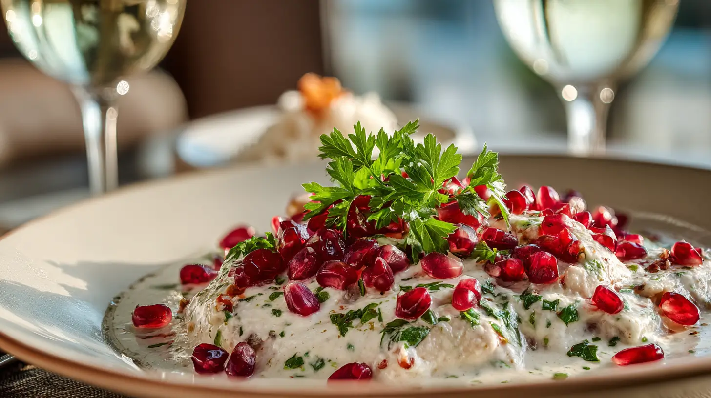 best ingredients for chiles en nogada plated with nogada and sides