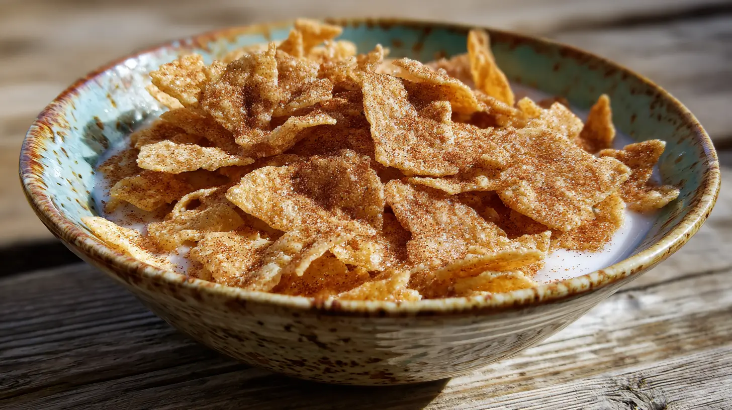Tortilla flakes cereal mexicano viral servido con leche