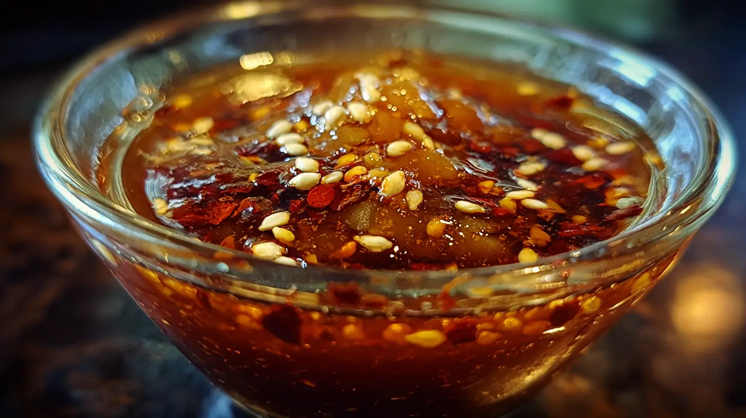 Salsa de jengibre picante casera en primer plano