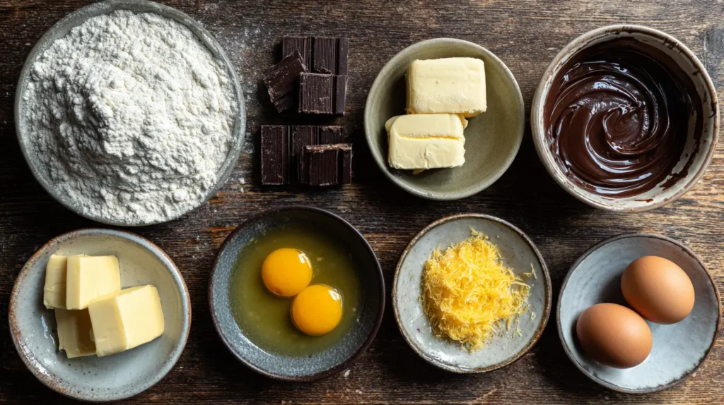 Ingredientes básicos para preparar pan de muerto relleno de chocolate