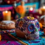 Decoraciones creativas para pan de muerto tradicionales y coloridas.