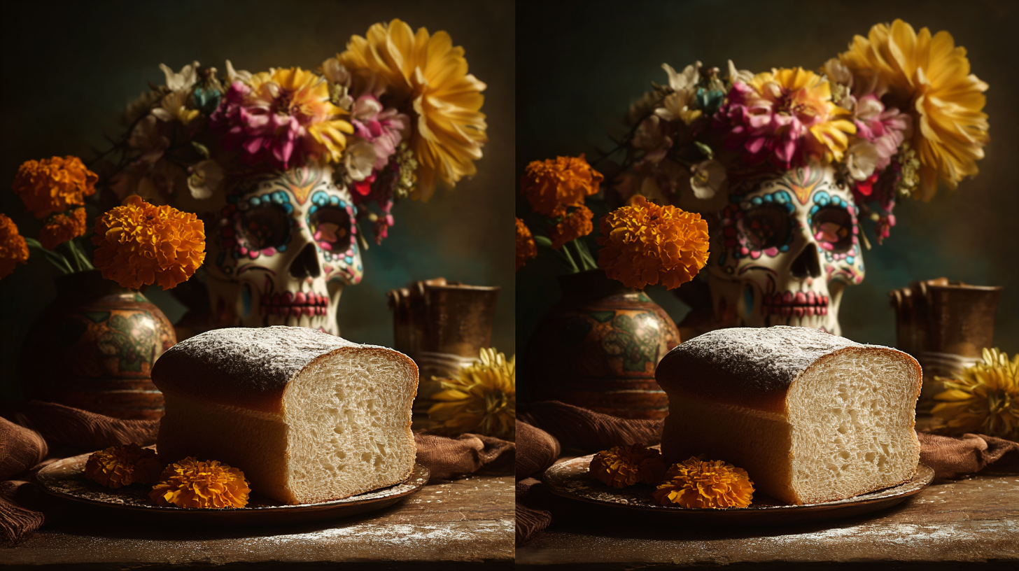 Pan de muerto relleno saludable o sin azúcar mexicano