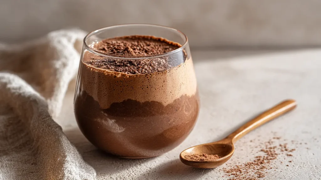mousse de chocolate proteico sin azúcar añadido