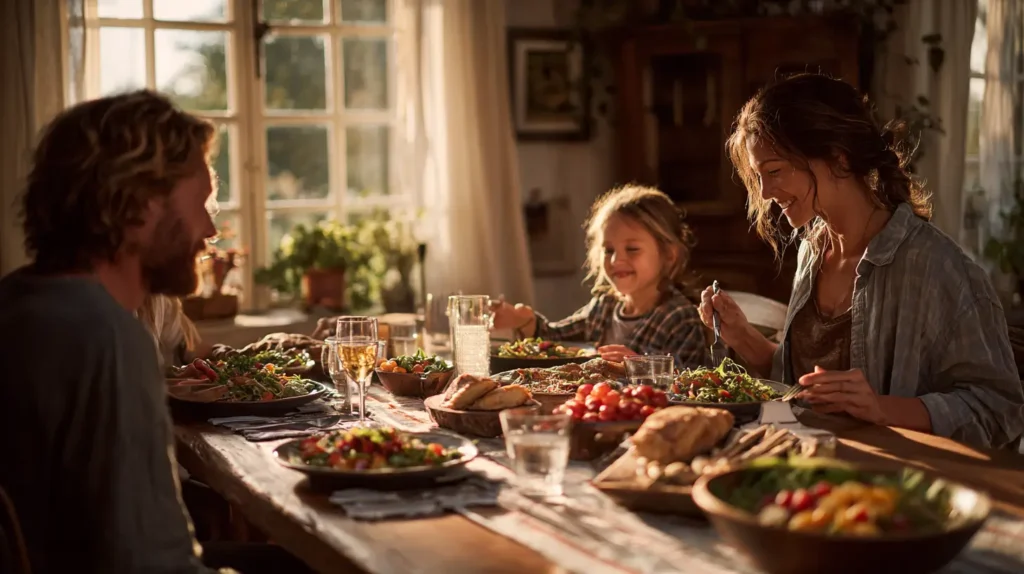 familia practicando alimentación sostenible en casa