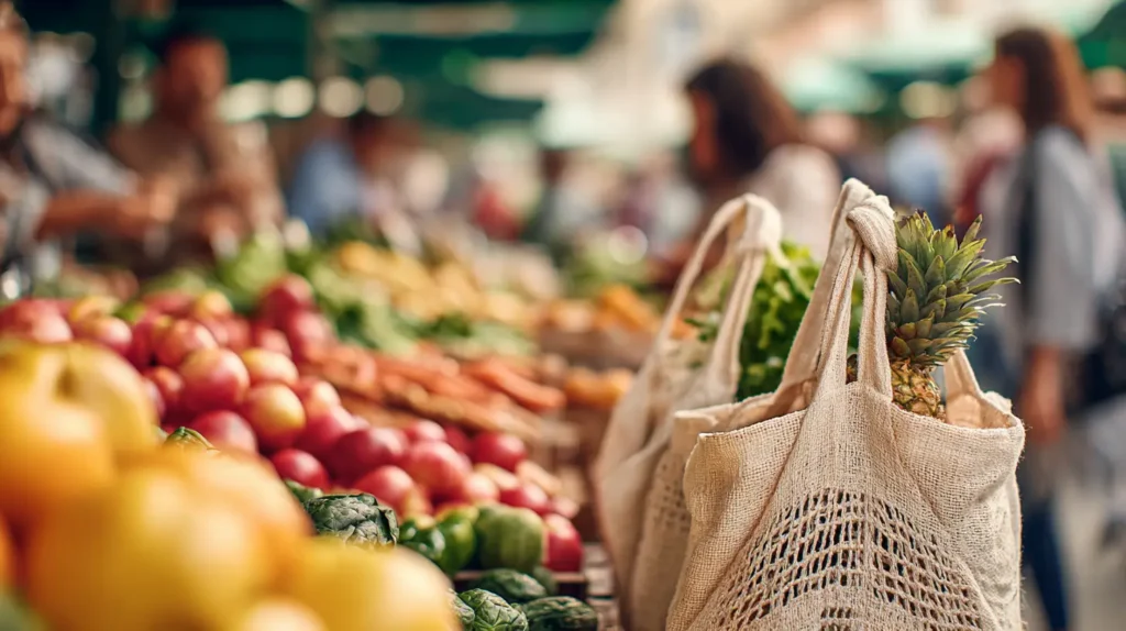 mercado local para alimentación sostenible en casa