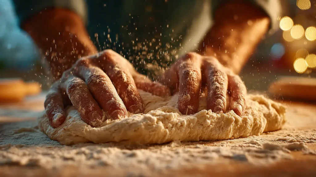Amasado de pan de muerto relleno artesanal casero