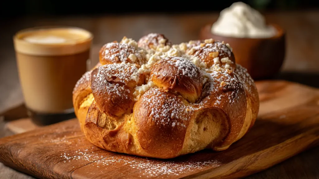 Pan de muerto relleno saludable o sin azúcar con ate y crema natural