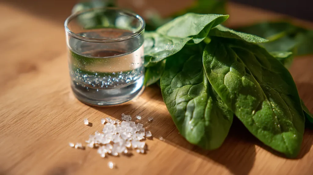 Precauciones al comer espinaca cruda: Lavado de espinaca cruda antes de comer