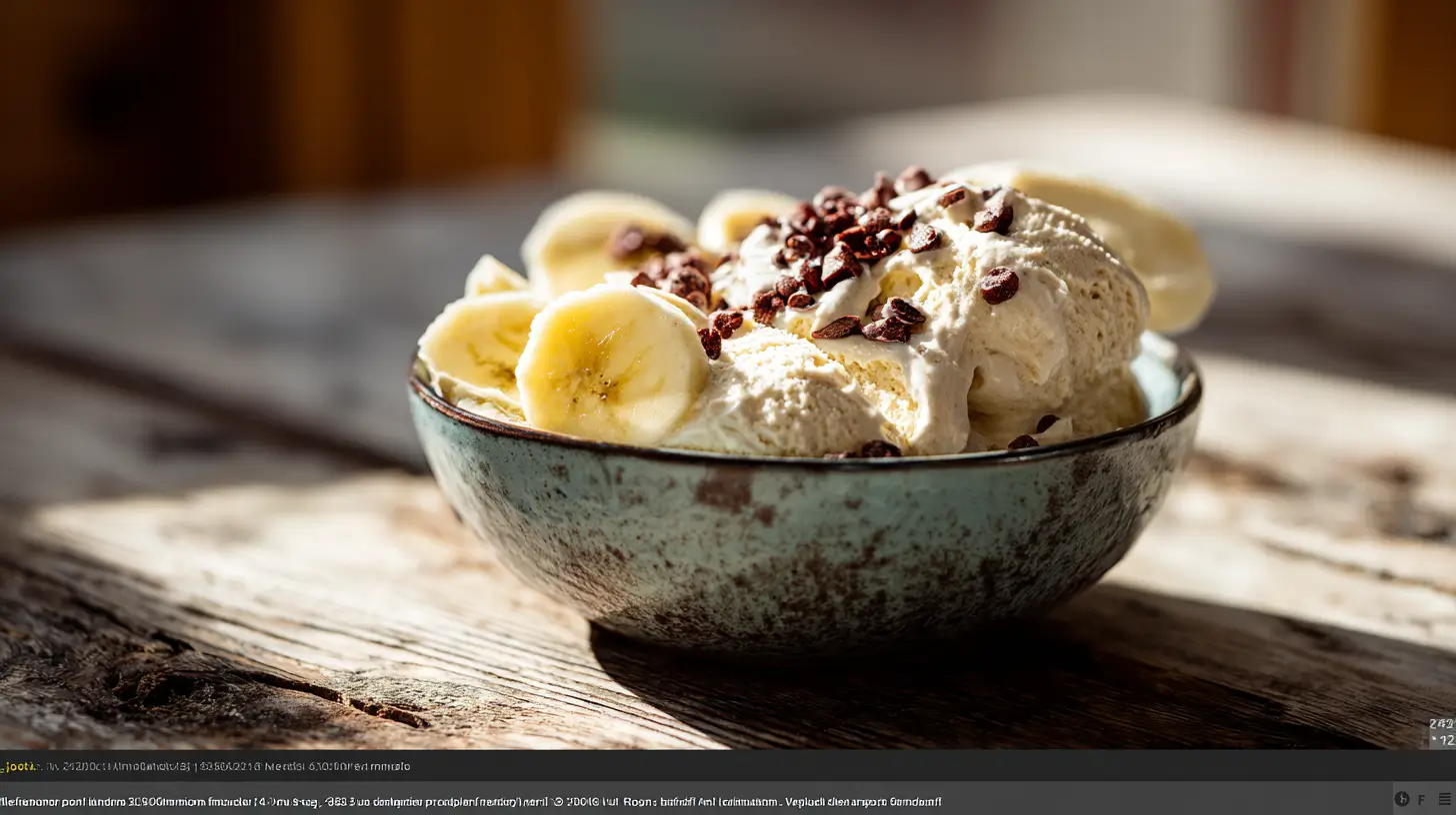 Helado proteico casero con banana y cacao