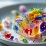 Gelatina artística con formas originales en colores vivos