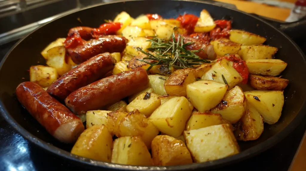 Ingredientes para preparar una salchipapa a lo pobre receta casera