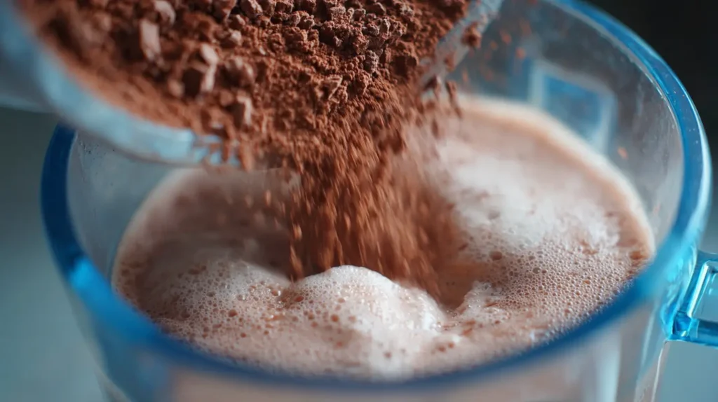 Preparación del mousse de queso cottage proteico en licuadora