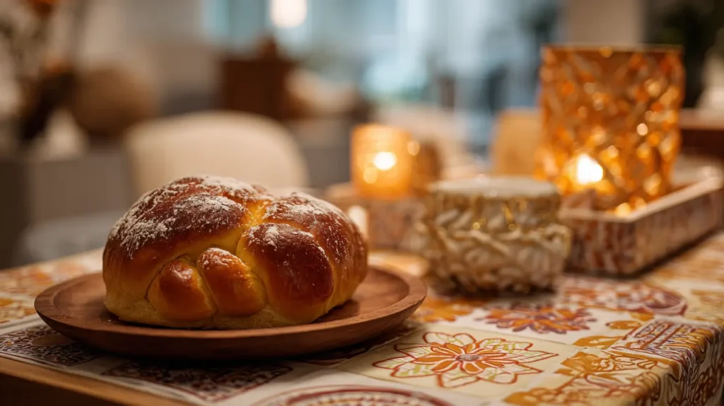 Presentación del pan de muerto con relleno de nata o cajeta
