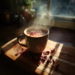 taza de café con sal rosa del Himalaya