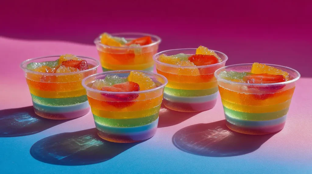 Gelatina natural para niños con colores y frutas