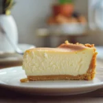 Cheesecake proteico bajo en carbohidratos en primer plano