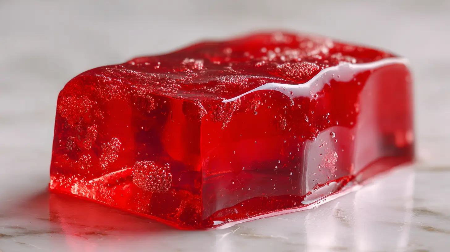 Gelatina casera paso a paso servida en un molde transparente