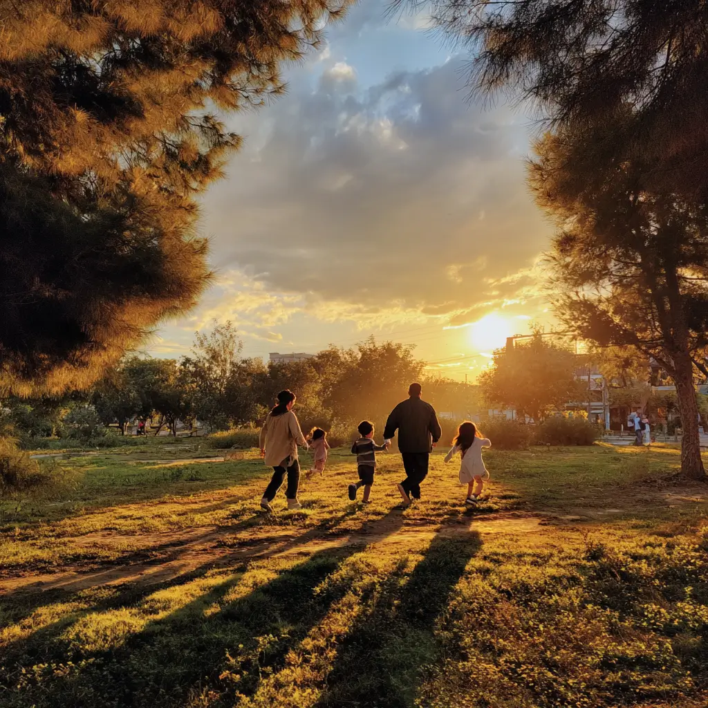 familia haciendo ejercicio hábitos saludables en familia