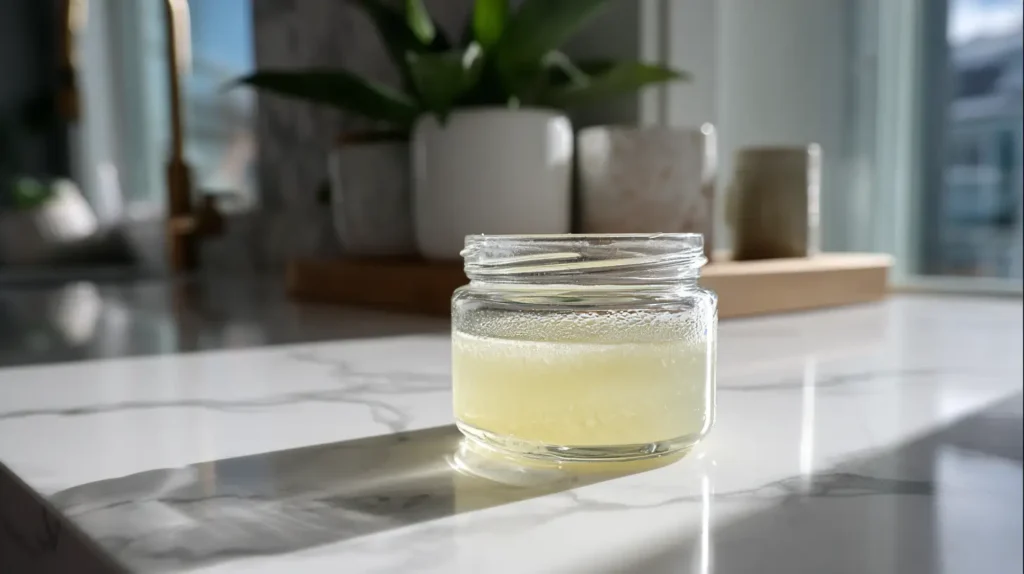 Gelatina bariátrica casera en vaso pequeña para guía wellness