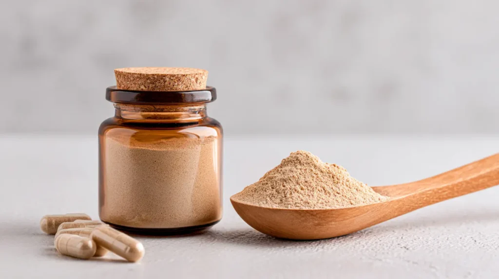 presentación de ashwagandha cápsulas y polvo para entender sus usos