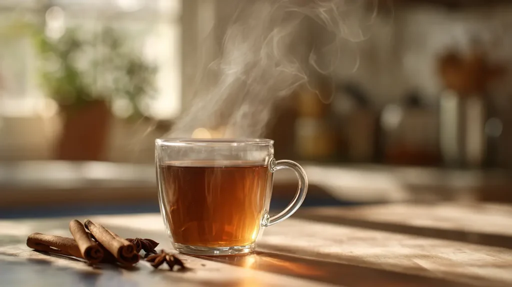 infusión de canela de Ceilán recién preparada