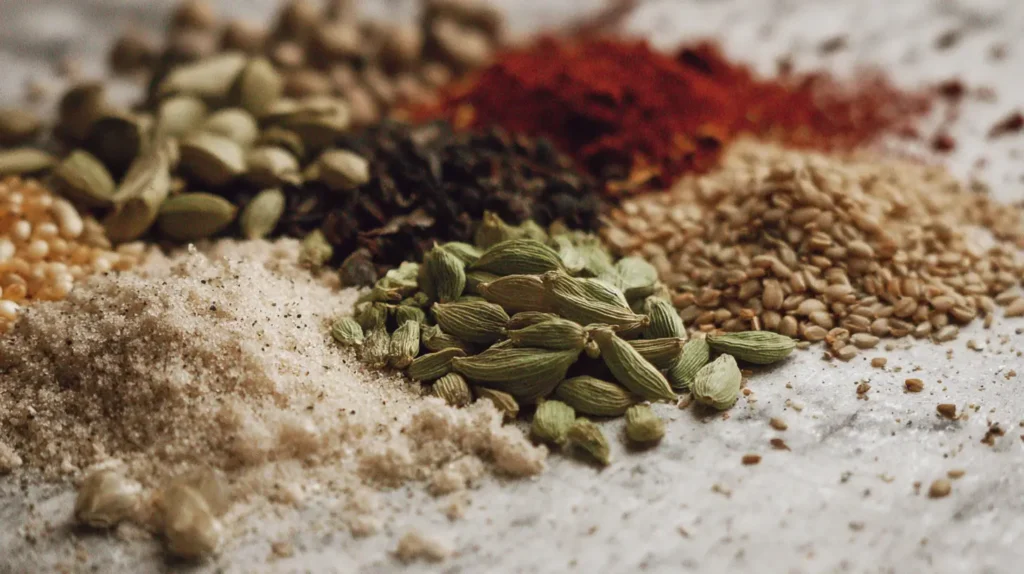 ingredientes para receta de metformina natural en una mesa rústica