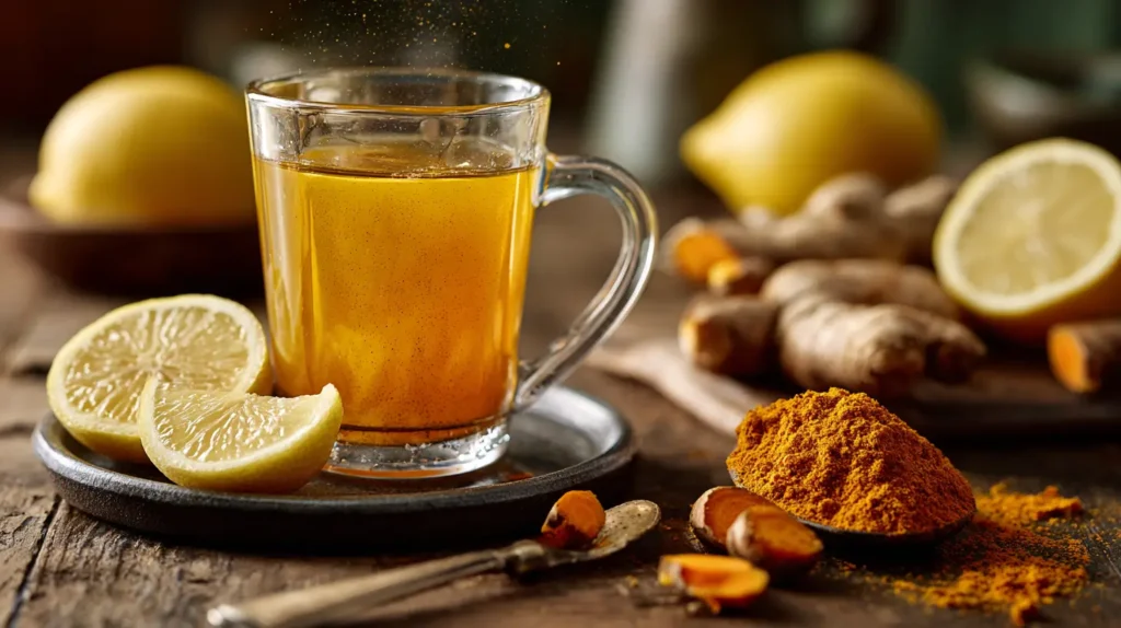 ingredientes para preparar té de cúrcuma para adelgazar