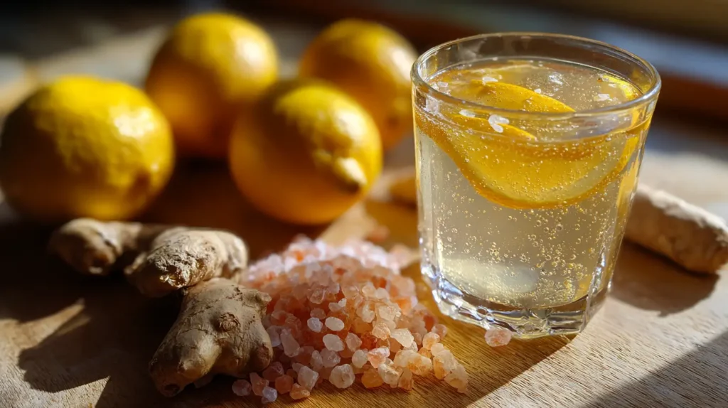 bebida mounjaro para bajar de peso con limón y jengibre