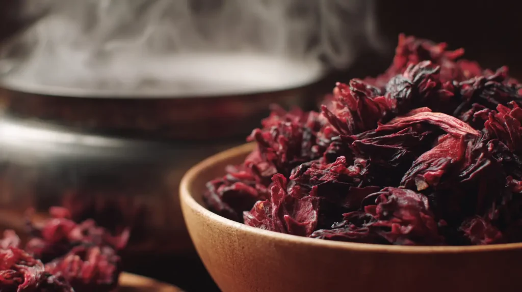 Preparación de agua de jamaica para adelgazar con flor seca