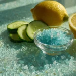 “receta con sal azul en bebida fresca con limón y pepino”