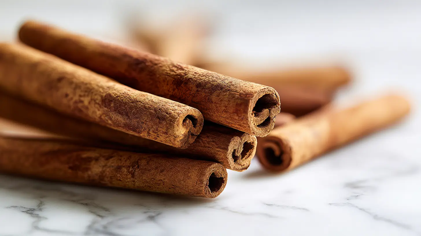 receta de canela de Ceilán en rama sobre mesa de cocina