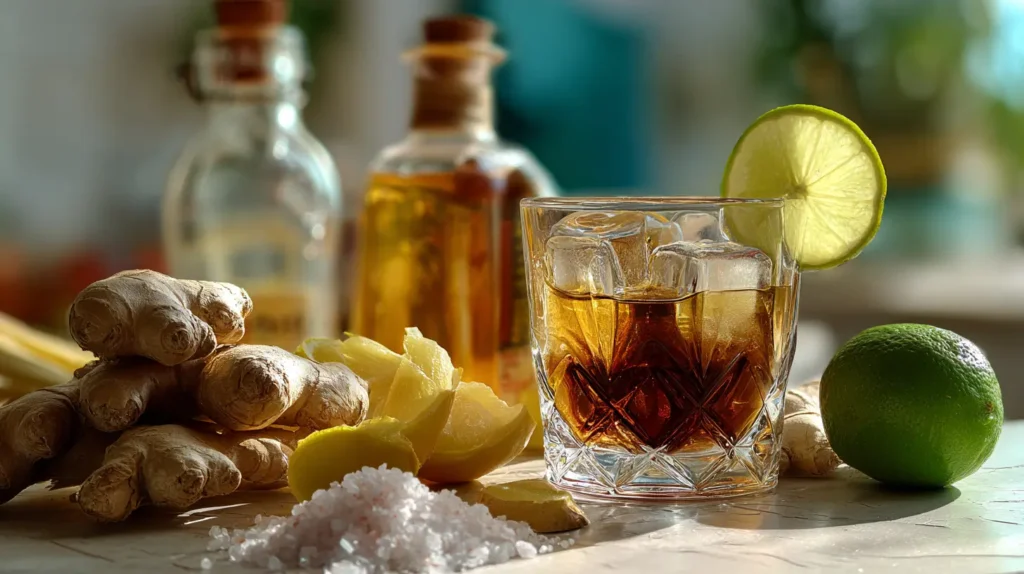 Receta de Mounjaro casero bebida natural con limón y jengibre