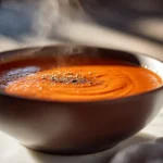 Homemade receta de sopa Campbell served warm in a rustic bowl