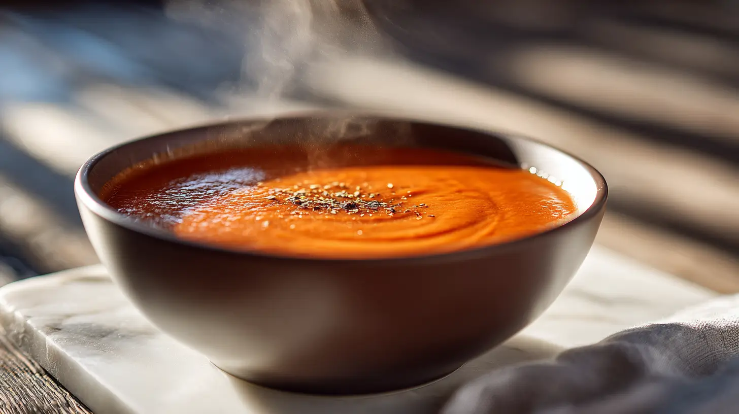 Homemade receta de sopa Campbell served warm in a rustic bowl