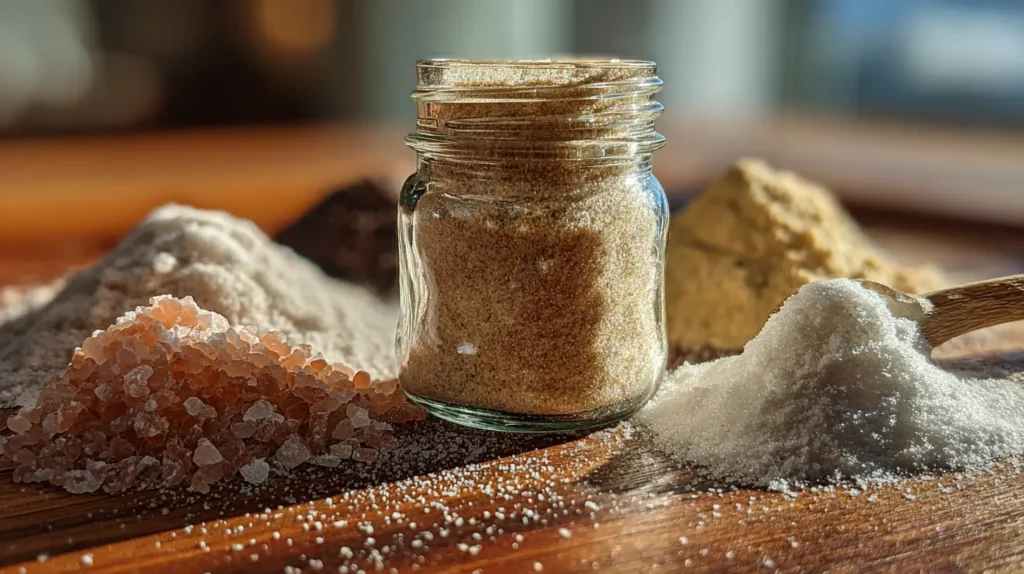 sal de caballo mezcla casera en frasco