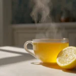 té de cúrcuma para adelgazar servido caliente en taza
