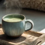 Té matcha caliente en ayunas para activar el metabolismo.