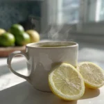 té verde para adelgazar taza caliente en mesa