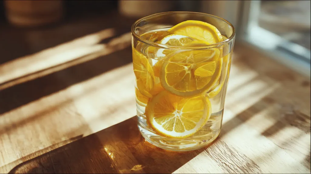 vaso de vinagre de manzana para adelgazar en cocina