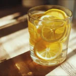 vaso de vinagre de manzana para adelgazar en cocina