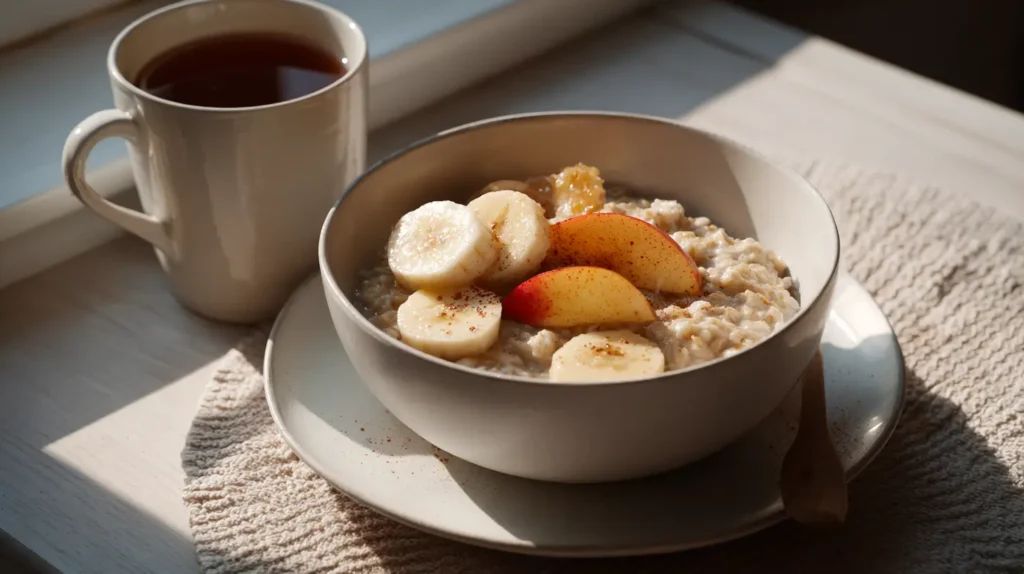 desayuno para gastritis y reflujo con avena y fruta