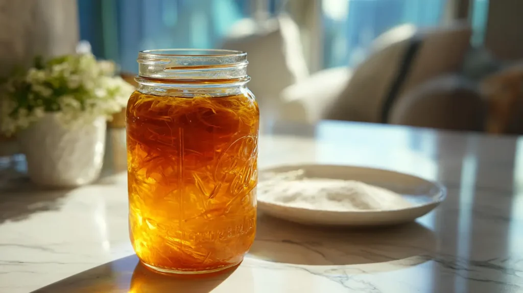 ingredientes para cómo hacer kombucha desde cero receta 1 litro