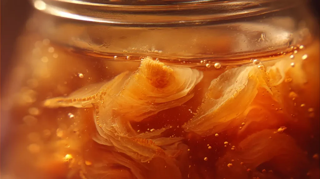 formación del scoby para cómo hacer kombucha desde cero