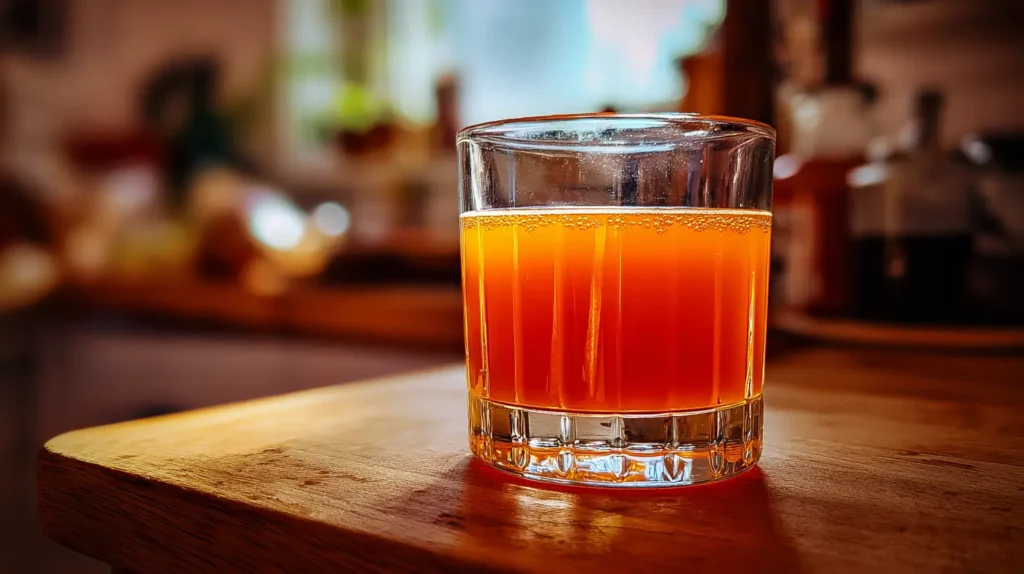 vinagre de manzana con Morosil en vaso mezcla natural